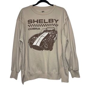 Shelby Cobra Graphic Sweatshirt Woman's Large Cream,Brown,white Vintage inspired